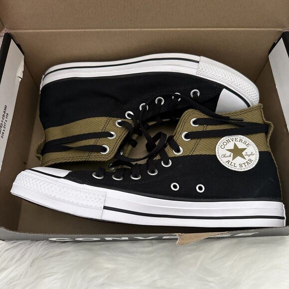 Converse Chuck Taylor High Men's Size 8.5 W 10.5 Black Olive Sneakers A04512F - Picture 14 of 14